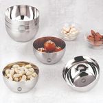 MARU Stainless Steel Bowls Set of 6, Big 400ml Round Katora for Kitchen, Suitable for Snacks, Ice Cream, Curry, Salad, Dessert