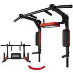 ONETWOFIT Multifunctional Wall Mounted Pull Up Bar/Chin Up bar, Dip Station for Indoor Home Gym Workout, Power Tower Set Training Equipment Fitness Dip Stand Supports to 440 Lbs