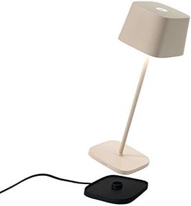 Zafferano, Ofelia Lamp, Wireless, Rechargeable Table Lamp with Touch Control, Also Suitable for Outdoor Use, Dimmer, 2700-3000 K, Height 29 cm, Sand Colour
