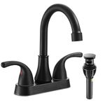 Fransiton Bathroom Sink Faucet 3 Holes 4 Inch Faucet 2 Handle Bathroom Sink Faucet Lead-Free Matte Black Bath Sink Faucet with Pop-up Drain Stopper