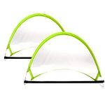 Soccer Training Pop Up Goals Set, 2 Portable Soccer Nets, Mini Football Goal Nets for Backyard, Park, Training and Practice Perfect for Kids Adults(green)