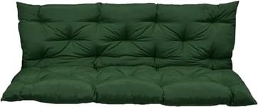 Outside Benches Cushion with Backrest, Thicken Swing Cushions 2/3 Seater Replacement, Porch Swing Cushions Outdoor (40 x 60 inch, Dark Green)