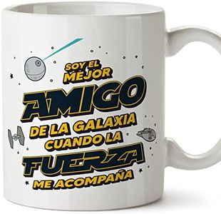 MUGFFINS Tazas para AMIGO - En Español - Mejor Familia Galaxia cuando Fuerza Acompaña - 11 oz / 330 ml - Regalo original y divertido