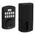 Weiser Powerbolt 3 Matte Black Keyless Entry Door Lock/Deadbolt Lock, 10-Button Keypad Door Lock with Auto Lock and 12-Month Battery Life, Electronic Door Locks for Front Door, Home Décor