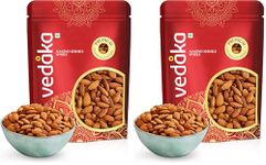 Amazon Brand - Vedaka Whole Almonds | 1 Kg | Dried California Almonds, Grade Non-Pareil | Purely Natural Badam | Crunchy & Nutty | No Added Flavors or Preservatives (Pack of 2)