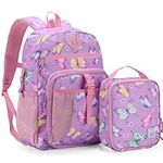 Kids Backpack Lunch Bag Set,Vaschy Girls 2-1 School Bookbag Insulated Lunch Box for Toddlers Preschool,Daycare,Kindergarten,Elementary School Pink