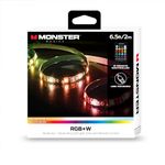 Monster Multi-Color and Multi-White LED Light Strip, 6.5 Foot, Customizable, Peel and Install, Flexible, Enhanced Ambiance, Remote Control Included, Home Decoration, Any Room