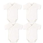 Baby Boys Girls Short Sleeves Kimono Onsies Cotton Baby Side-snap Bodysuit Pack of Cardigan Onsies for Infants (Newborn)