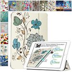 DuraSafe Cases Smart Tri Fold Lightweight Watercolor Flowers Printed Cover with Soft Silicone Transparent Back for iPad Mini 5 2019-7.9" Tablets [A2124 A2125 A2126 A2133 ]