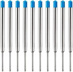 MengRan 3.9'' Ballpoint Ink Pen Refills for Click Pens,1mm Medium Tip,Compatible with Parker Pen Refill,Pack of 10 (Blue Ink)