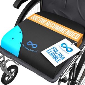 Everlasting Comfort Ventilated Wheelchair Cushions for Pressure Relief - Gel Memory Foam Wheel Chair Seat Cushion Pad for Seniors and Adults & Pain Relief - Soft Non-Slip Cover - Office Accessories