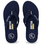 DOCTOR EXTRA SOFT Women's Care Orthopaedic Diabetic Comfortable MCR Flip-Flop Slippers D-16-FeeLGooD-Navy-3UK