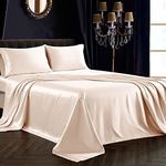 SiinvdaBZX 4Pcs Satin Sheet Set Que