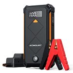 Acmount Jump Starter Power Pack, 3000A Car Battery Booster Jump Starter for 12V Vehicle (up to 10L Gas, 8L Diesel), Portable Car Jump Starter Power Bank with Jump Leads, LED Flashlight, USB C