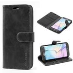 Mulbess Phone Case for Samsung Galaxy S6 Edge - Flip Wallet Cover - Magnetic Protective Leather Case with Credit Card Slot - Black