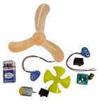 Beauty Tool Mini Science Project Kit for School Projects (Toy Motor, Bulb, Fan, Battery, Cap Switch, Ribbon Wire) (1set)