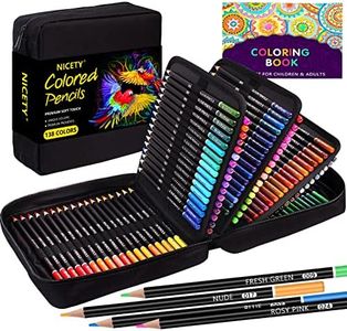 NICETY Crayon de Couleurs Professionne - 138 Crayons de Couleur pour Adultes, Crayons Set Parfait pour Les Enfants pour Coloriage, Crayon Woody dessin Professionnel Crayon