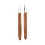 Artibetter 2pcs Dreadlock Crochet Hook Tool,Bamboo Dreadlocks Needle Weaving Crochet Include 2 Hooks for Braid Craft(0.5mm,0.75mm)