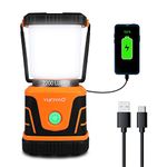 Camping Lantern Rechargeable,LED Lanterns for Power Outages,Up to 3000LM,4400mAh,4 Light Modes,Lanterns for Home Power Failure,IP44 Waterproof,USB Cable Included