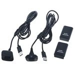 SLLEA 2pcs 4800mAh Battery Pack+ Charger Cable for Xbox 360 Wireless Controller Black