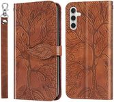 CXTCASE Samsung Galaxy A15 5G Case PU Leather Folio Flip Cover with Card Slots, Magnetic Wallet Phone Case for Samsung Galaxy A15 5G - Brown