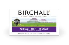 Birchall Great Rift Decaf Blend Tea Bags, English Breakfast Tea Bursting with Full Flavour, Perfect Vegan Gifts, 40 Plant-Based Everyday Tea Bags