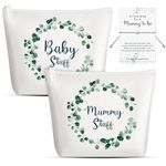 Ylinge Mum to Be Gifts for Baby Shower Pregnancy Gifts for Mum Mummy to Be Gifts New Mum Gifts Cosmetic Bags Canvas Pouch Bags Mummy to Be Wish Bracelet with Cute Keepsake Card for Pregnant Presents