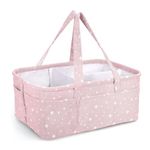 Winnies Baby Diaper Caddy Bag for Smart Mothers Baby Diaper Caddy Organizers Baby Wipes Felt Storage, Nursery, Foldable and Portable (Pink)