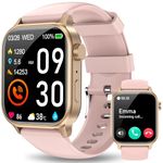 Smart Watch for Men Women with Bluetooth Call, 1.85" HD Touch Screen Fitness Watch with IP67 Waterproof Heart Rate/Sleep Monitor, 100+ Sports Modes Activity Trackers Compatible with iOS/Android (Pink)