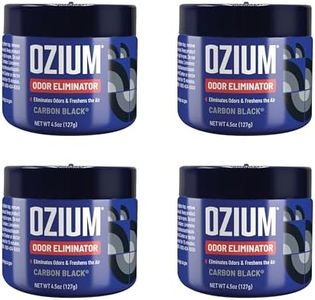Ozium Odor Eliminating Gel - 4.5oz Air Freshener Alternative for Smoke, Pets, and Musty Odors - Long Lasting Odor Remover for Cars, Homes, Closets and Small Spaces - Carbon Black