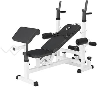 GORILLA SPORTS® Multifonction Banc de Musculation - Réglable, Max. 280kg, Noir/Blanc - Banc d'Haltérophilie, Multifonction, pour Complet du Corps, Entraînement, Abdominaux, Fitness, Gym Équipement