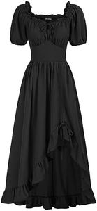 Scarlet Darkness Black Corset Dress for Women Medieval Fairy Dress Renaissance Faire Costume Black XL