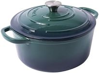 Larder & Vine Enameled Cast Iron Dutch Oven With Lid - Oversized Handles, Dome Lid, Dutch Oven for Bread Making – 5.7QT/5.4L - (Bondi)