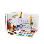 dabble Preschool Art and Craft Kit / Multi Sensory Activity Art Kit / Child-safe / Learning Kit / Finger Paints + Non-toxic Glue + Sticker Art and more / Birthday Return Gift Set / 2 + years