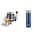 Cello Electro 3, Electric Lunch Box, 3 Containers & H2O Stainless Steel Water Bottle, 1 Litre, Blue Combo