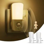 LOHAS-LED Motion Sensor Night Light Plug in Wall[2 Pack], Warm White 3000K, 30/80LM Motion Sensor Lights Indoor, 3 Modes LED Night Light for Kids, Hallway, Stairs, Bathroom