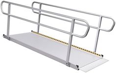 KOLOTOOL 8FT Wheelchair Ramp with Dual Handrails, 1600 LBS Capacity Aluminum Anti-Slip Ramp, Wheelchair Ramps for Home Steps, Threshold & Doorways, Durable Handicap Ramp for Wheelchairs & Scooters