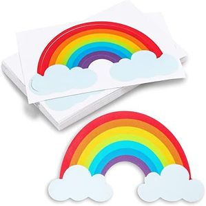 BLUE PANDA Colorful Rainbow Waterproof Decal, Vinyl Sticker (3.5 x 2 in, 36 Pack)