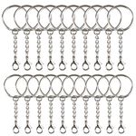 KUUQA 55 PCS Keychain Ring Metal Key Ring with Lobster Clasp for Crafts DIY（2 Differen Size）