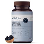 Miduty by Palak Notes Activated charcoal, Activated coconut charcoal, Detox your body, Jet lags, Detox alcohol, Activated charcoal Pack - 60 capsules