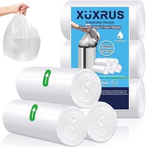 XUXRUS 2.6 Gallon Small Plastic Trash Bags Clear Garbage Bags,78 Counts Wastebasket Pail Bin Liners for Bathroom Bedroom Office,Fit 10 Liter,0.8,1.5,2 Gal,Clear