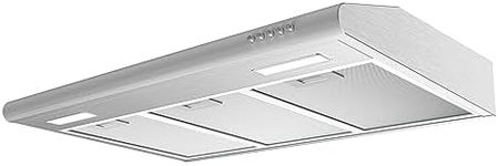 Under Cabinet Range Hood 30 inch Vent Hood for Kitchen with 3 Speed Exhaust Fan, Ducted and Ductless Convertible, Stainless Steel