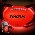 SYNCFUN Glow in The Dark Football for Boys, Light Up Football for Night Outdoor Sports Games, Red Glowing Ball, Ball Accessories Gifts for Teen Boy Toys Ages 3 Old and Up