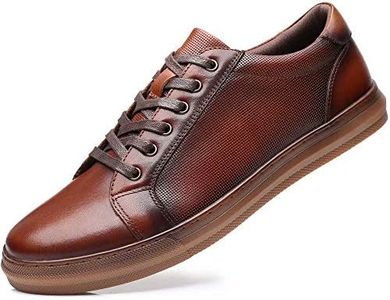Casual Sneakers, Originals Oxford Lace-up Leather Shoes for Men Dark-Brown 12