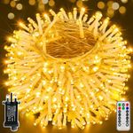 Ollny Fairy Lights for Indoor Outdoor - 40M 400 LEDs String Lights Mains Powered with Timer/Remote, Waterproof Outside Garden Lights for Bedroom/Party/Wedding/Tree/Home/Pation(Warm White)