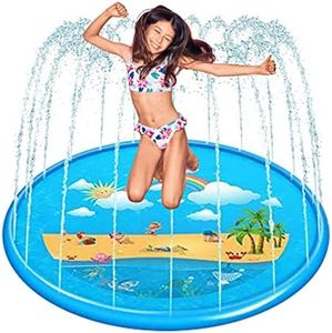 🌈🔆🏖️ 🇦🇺 172cm Rainbow Splash Pad, Sprinkler for Kids, Outdoor Swimming Pool Water Toys Fun for Kids, Toddlers, Boys, Girls, Children…