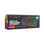 STEALTH Light Up Ultra Compact Mini Gaming Keyboard - Black, with Weighted Base and Multicolour Lighting Effects