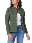 kensie Jeans for Women Lightweight Zip-Up Utility Jackets Transitional Jackets for Fall and Spring, Kombu Green, Medium