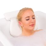 Relux Premium Waterproof Bath Pillow Cushion with Non-Slip Suction Cups Ergonomic Home Spa Headrest