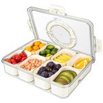 Snack Box with Compartments, Snack Tray with Lid, 8 Compartment Snackle box, Divided Serving Tray with Lid, Perfect for Family Gatherings and Picnics, can Store Fruits, Snacks, Candies and Cookies